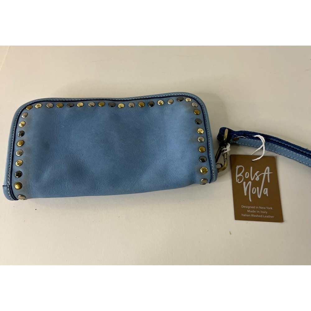 Bolsa Nova Sofia Zip‎ Around Italian Washed Leather Wallet Clutch NWT